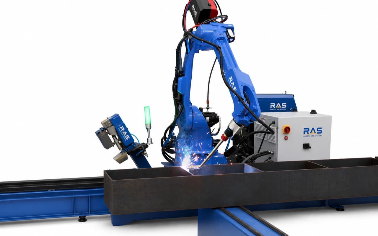 RAS GR740 robot welding a long structural workpiece